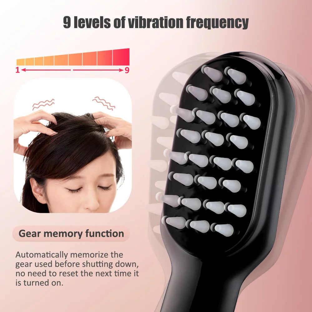 Laser Scalp Massager Comb, Hair Regrowth Brush Electric, Red Blue Light Phototherapy Vibration Hair Regrowth Brush for Hair Regrowth & anti Hair Loss